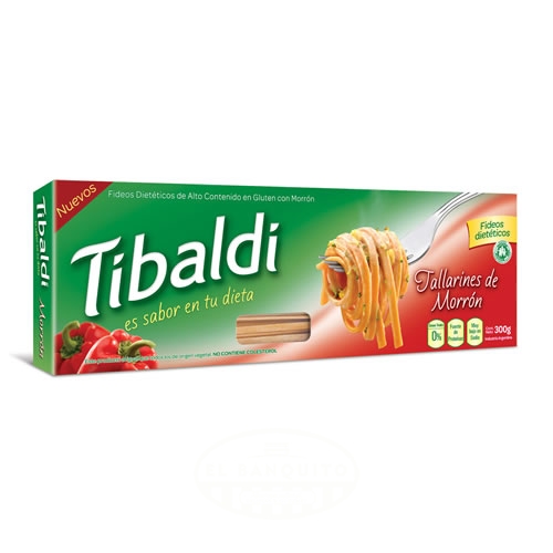 Tibaldi Fideos Tallarines Dietéticos de Morrón x 300 Grs - El Banquito Market