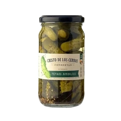 Cristo de los Cerros Pepinos Agridulces x 300 Grs-El banquito almacén natural Cristo-de-los-Cerros-Pepinos-Agridulces-x-300-Grs-El banquito almacén natural